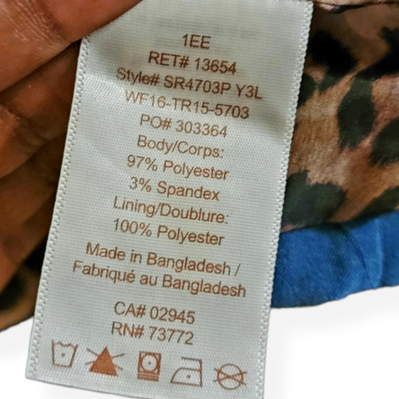 Vintage Blue Jacket  With Leopard Lining Size 16P Vintage Vest  Blazer Coat NWT - Picture 5 of 5